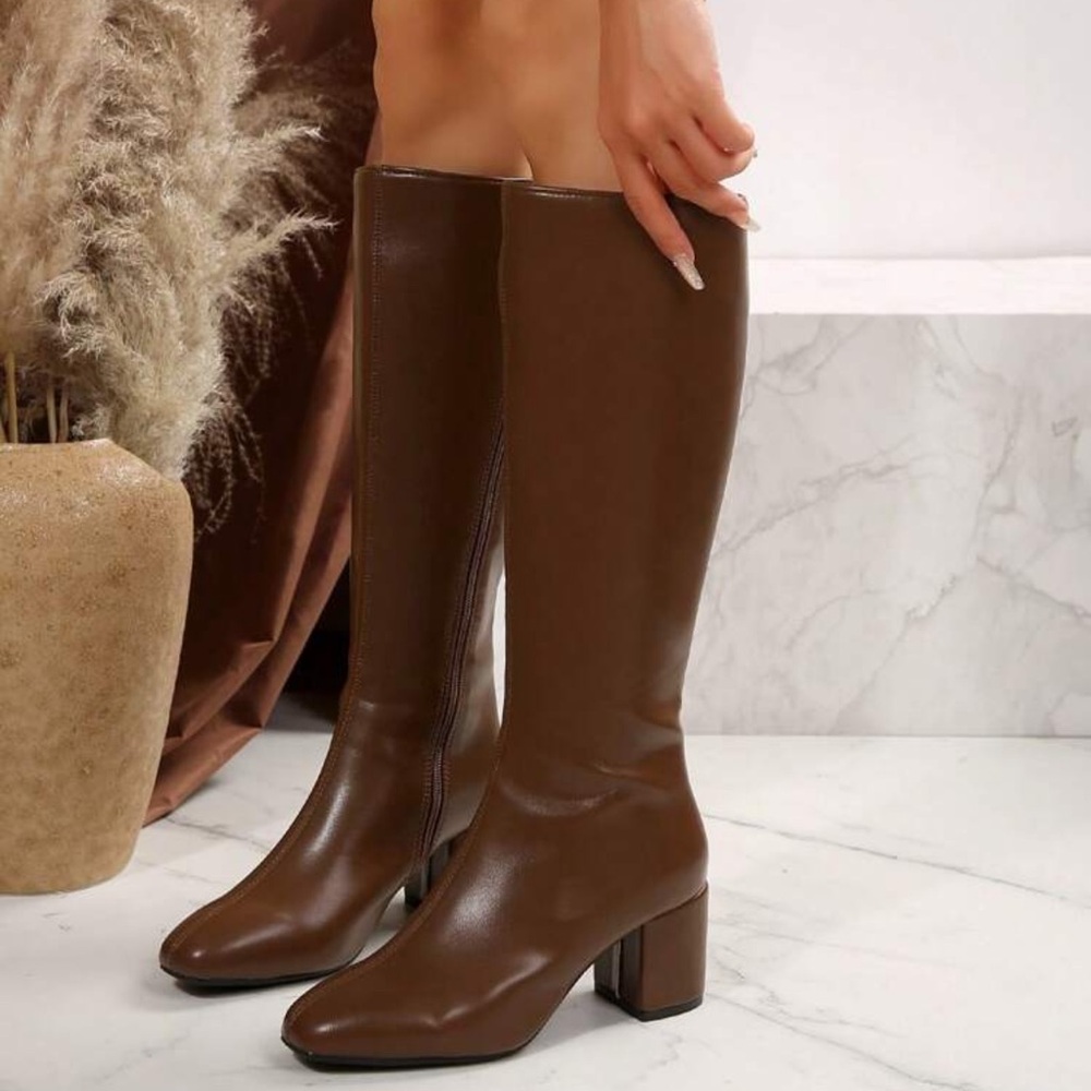 Elegant Brown Knee-High Women's Boots